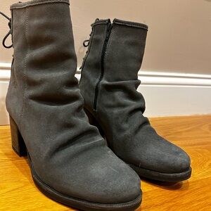 Bos. & Co. Dark Suede Gray Heeled Boots